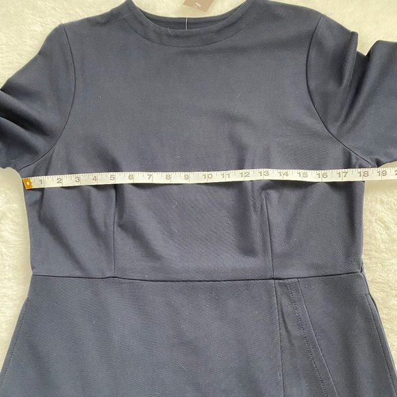 J.Jill Women's Long Sleeve Business Dress, Navy Blue, Size Medium - Picture 4 of 11